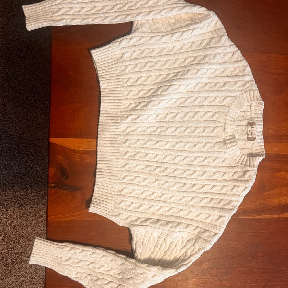 Altar'd State Cream Cable Knit Sweater